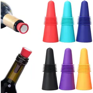 Stoppers - 6 Pack   Bottle Stoppers with Grip Top,  Beverage Sealer Corks for Keeping  and Champagne