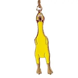 Rubber Chicken Enamel Keychain