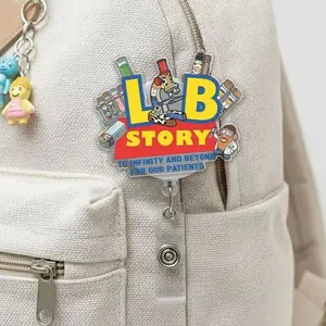 Lab Week 2026 Badge Reel, Lab Story Retractable ID Holder for Scientist, Phlebotomist, Lab Tech Gift