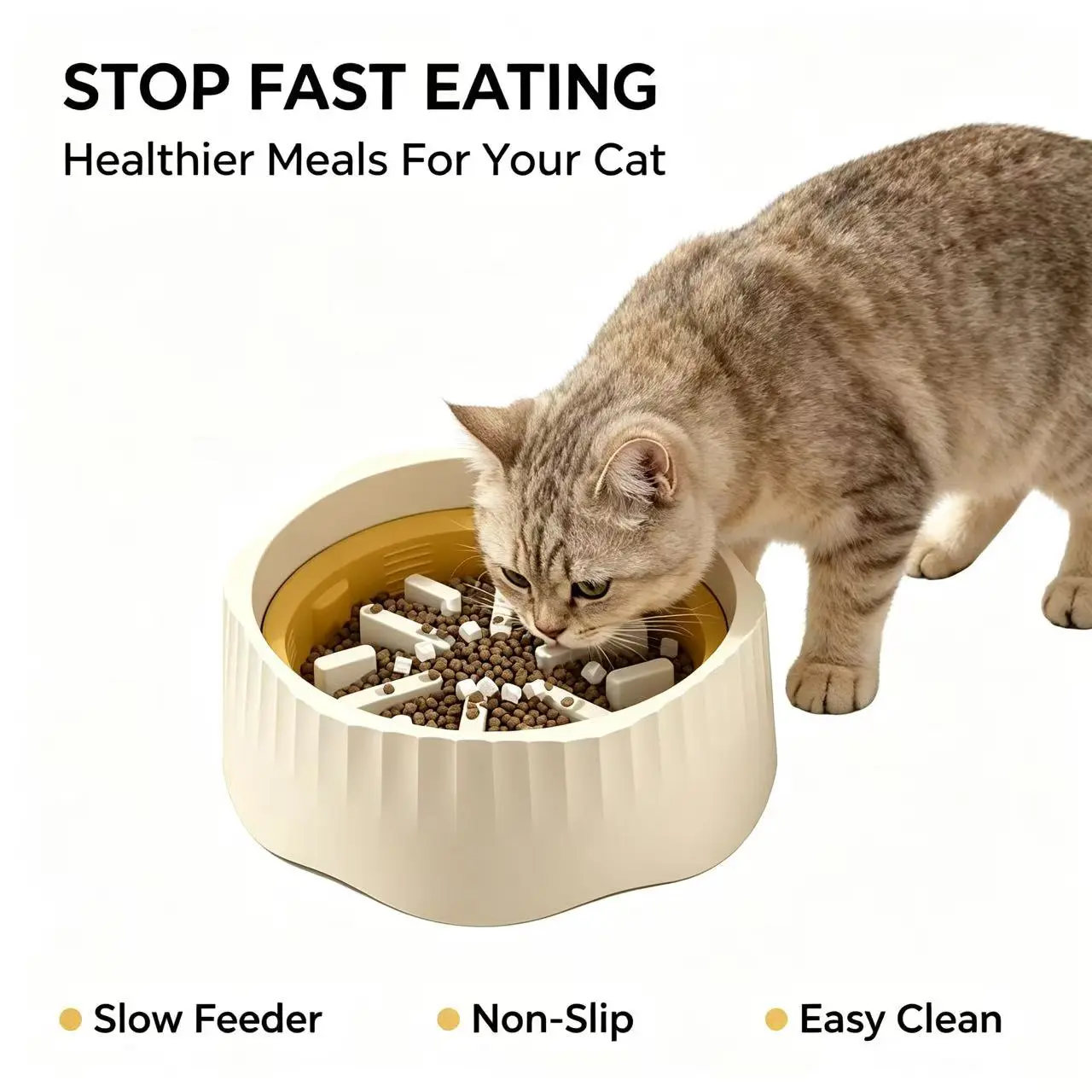 Pet Supplies 2-in-1 Slow Feeder Bowl for Cats, Dog & Cat Feeding Accessories water fountain filter daily outing toy slobber stopper training iq Feeder Dog Bowl Large enrichment easy mat food small medium large breed portable design liquid feed cute lick