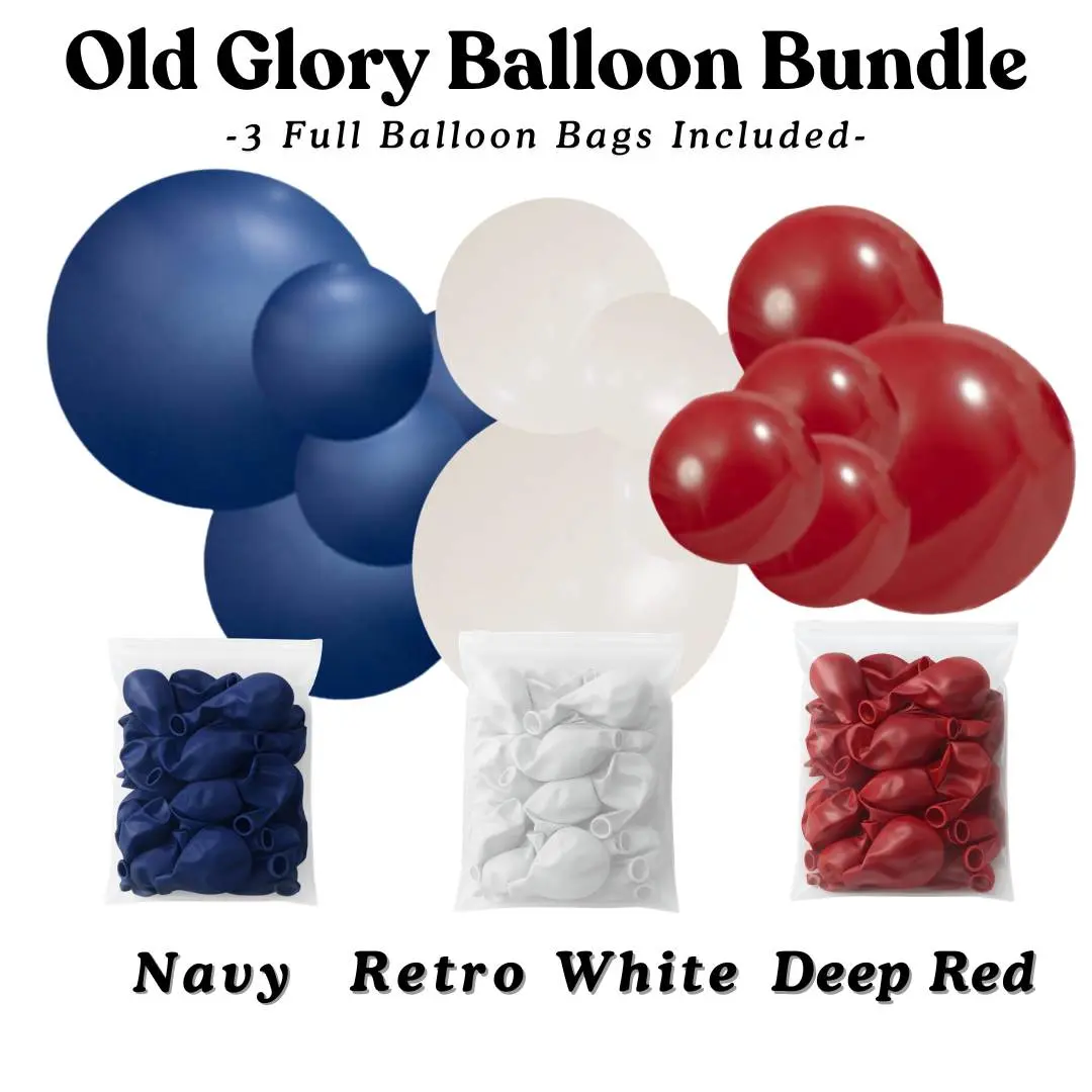 Old Glory Balloon Bundle - Navy, Retro White, Deep Red