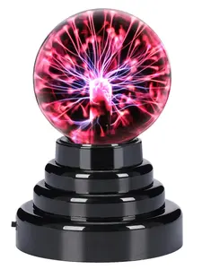 3" Plasma Ball Light Lamp, Static Electricity Globe Electric Lightning Ball, Touch Sensitive, USB Powered, Amazing Gift for Parties, Birthday and Holiday