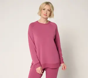 Belle by Kim Gravel ScubaLuxe Raglan Crew Sweatshirt