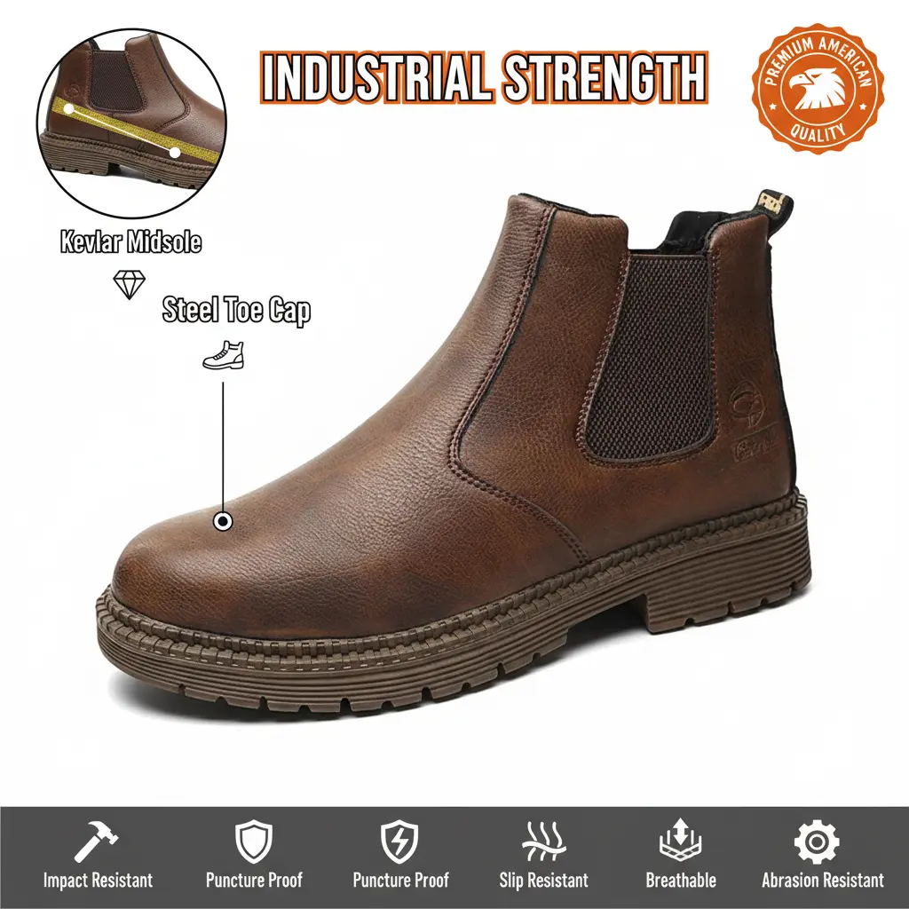 Waterproof Splash-proof Smash-proof Puncture-proof Breathable Safety Shoes Unisex Chef Work Shoe Anti-slip Durable Outdoor Comfortable Delta