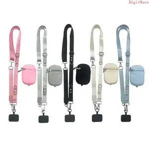 Adjustable Phone Lanyard Crossbody Strap with Wallet Card Holder, Clip and Go Phone Strap Compatible with All Smartphones, Hands-Free Lanyard for Travel Running Shopping Daily Use, Ideal Valentine's Day New Year Gifts for Women Men