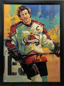 Joe Sakic Signed Framed Canvas - Autographed Avalanche Giclee with JSA COA