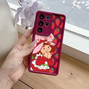 Strawberry Shortcake Phone Case for Samsung Galaxy S25 S24 S23 S22 S21 S20 Fe Ultra Plus, Anti-Fall Soft Tpu Back Cover, 4g 5g Compatible, Accessories