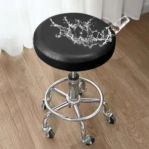 2/4/6 Piece PU Waterproof Round Chair Covers, Detachable and Washable, Suitable for Restaurant, Party, Home Decor, Kitchen, Hotel, Removable Washable Slipcover, Dining Chair Slipcover