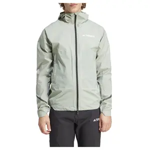 adidas Mens Terrex Xperior 2.5L Light Jacket Hiking Athletic Outerwear Casual Pockets - Green