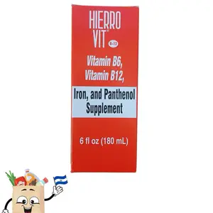 Hierro Vit B-12 Vitamin B6 & B12 Iron Panthenol Supplement 6 fl oz 180 mL Drink