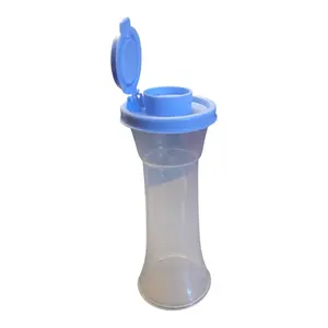 Hourglass Salt or Pepper Shaker Large 177 ml Purple Ice Cube with Blue Lid for Easy Use