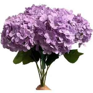 8 Pcs Large Hydrangea Artificial Flowers 27.5 inches Realistic Single Long Stem Full Faux Silk Hydrangea Bouquets Flowers Arrangements Home DIY Wedding Centerpieces(Purple)