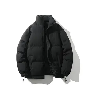 Men's solid color zipper drawstring down jacket, autumn and winter casual warm pocket funnel neck long sleeved outerwear, streetwear, winter thick jacket, essential down jacketRAIMENTRY