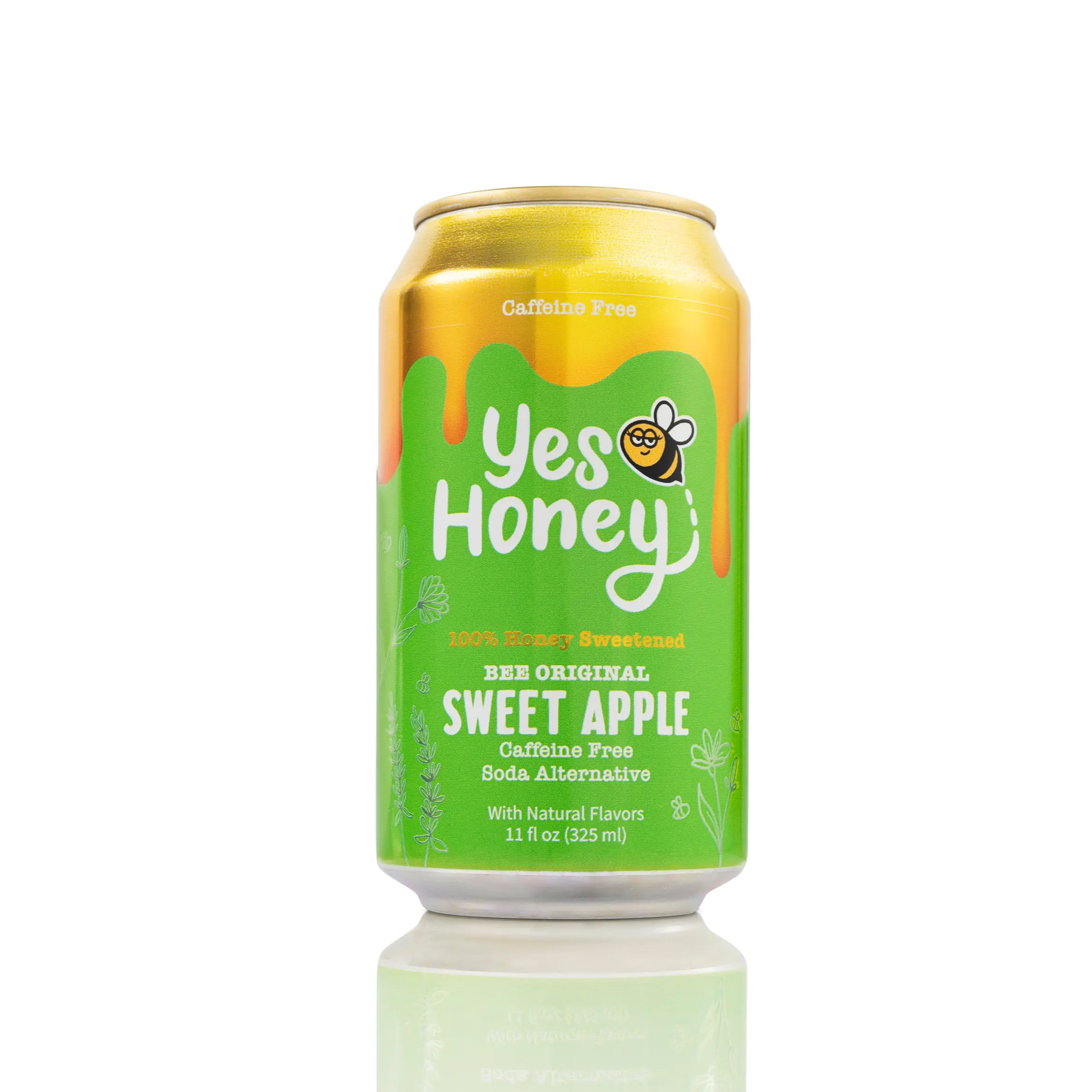 Yes Honey Apple 100%% Honey Sweetened Soda Natural Beverage Gluten-Free Alpha-Gal Friendly No Corn Sugar No Fake Dyes