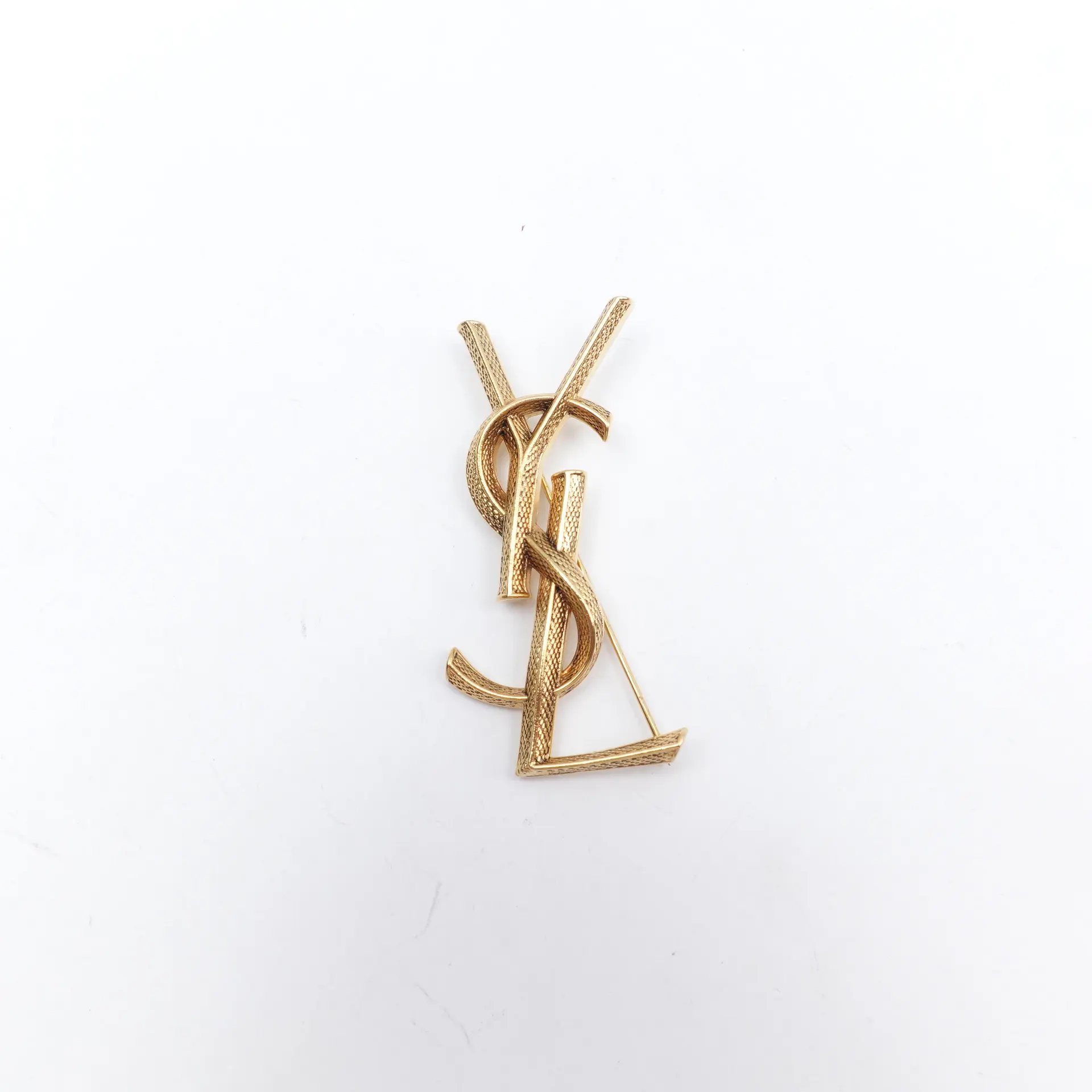 Pre-owned Saint Laurent Gold Metal Brooch T10424887