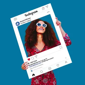 Social Media Cutout Photo Frame | 24" x 36" | Party Photo Booth Prop | Custom Photo Booth Prop | Instagram IG Birthday Event Decor
