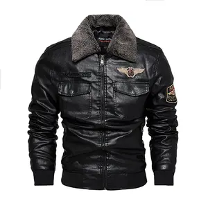 Winter Fleece-Lined PU Leather Jacket for Men, European and American Style, Fashionable Slim Fit Men's Leather Jacket, Truck Driver Jacket, Hot Style