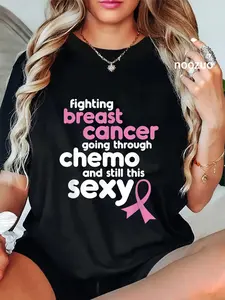 100% Cotton Fighting Breast Cancer Meme for Chemo Patients | Funny Gift T-Shirt