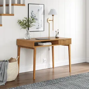 Mid-Century Modern Fluted Desk with Drawer Mid-Century Modern Fluted Desk with Drawer