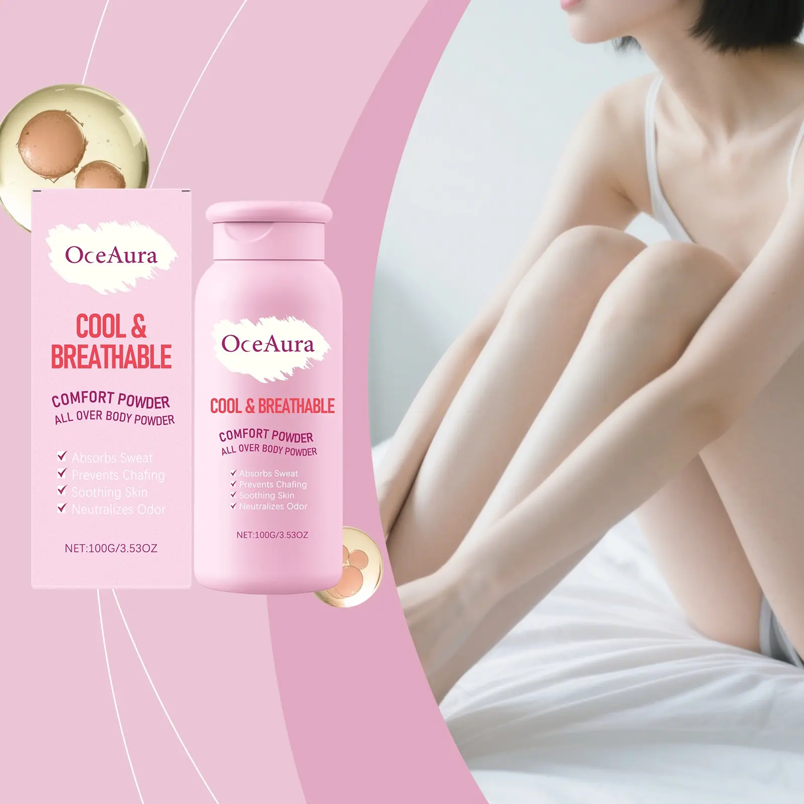 Dry Powder Baby Children Adult Universal Skincare, Large Capacity Dry Powder, Gentle Cool Non-Sticky, Non Greasy Formula, Family Use, Skin Moisture Relief, Supercalming Powder, Body Care, Skin Care Products