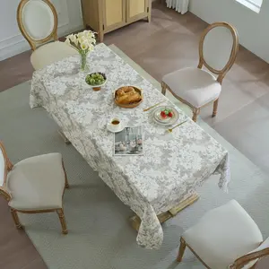 Rectangle Tablecloth 60" x 102" 100% Waterproof Fabric — Wipe-Clean, Tear-Proof Decorative Table Cover for Indoor & Outdoor Dining Elegant...