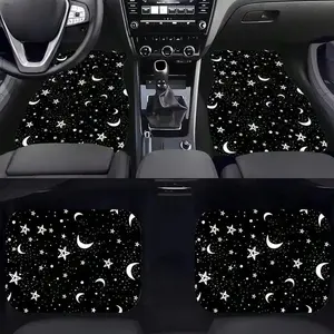 Star Moon Pattern Car Floor Mats Set, Anti-Scratch Non-Slip Universal Fit, Easy Clean, Suitable for Most Vehicles, Car Accessories Gift, Car Mats Cars