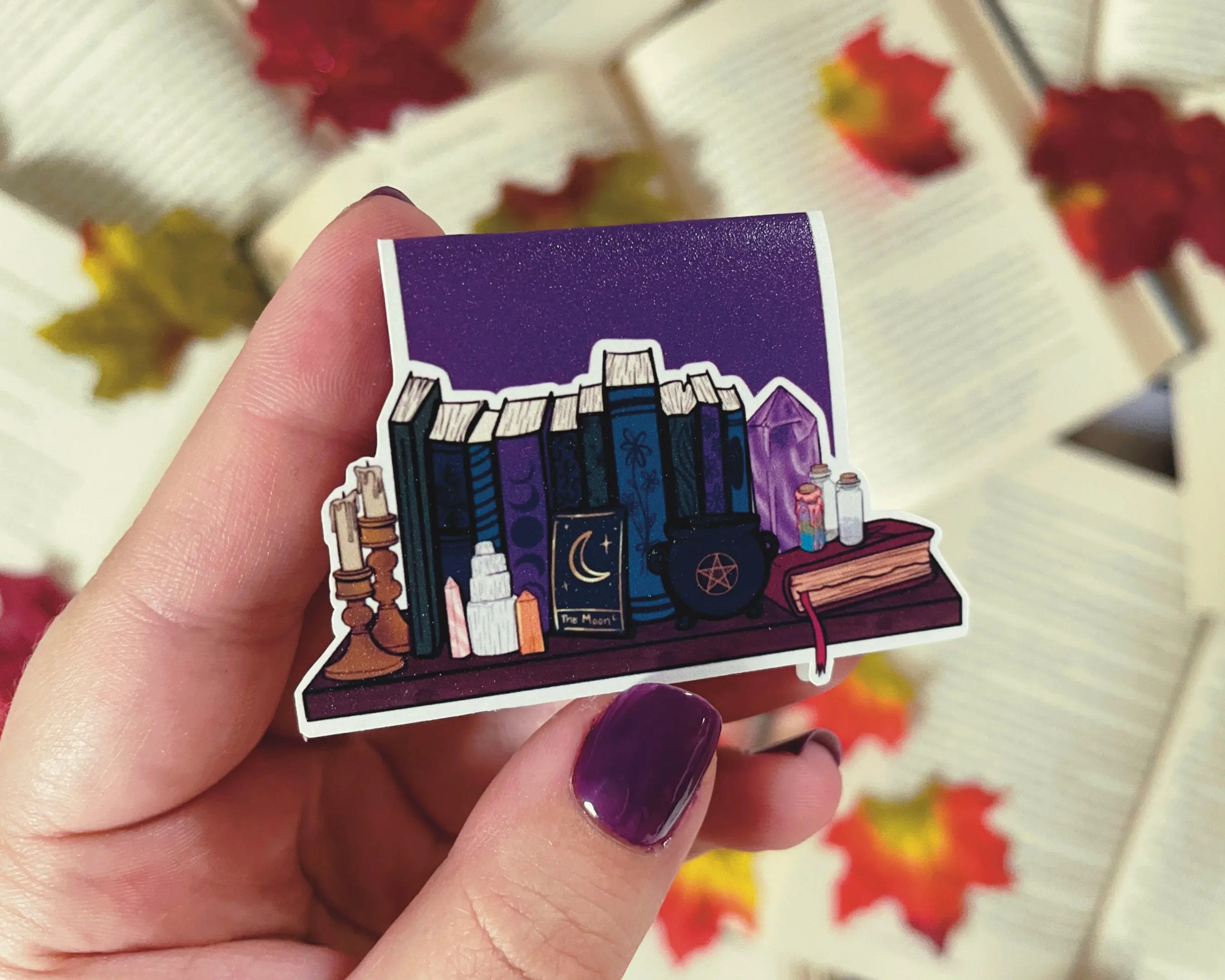 Magnetic Witch Bookshelf Bookmark - Wiccan Themed, Halloween Vibe Office Stationery for Book Marking