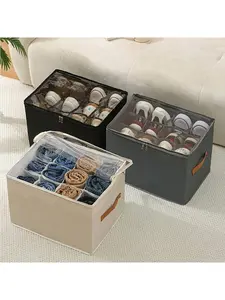 Foldable Shoe Box with Lid, Dust-Proof Storage Box for Shoes, Clothes, Accessories, Dustproof Storage Box, Foldable Storage Organizer, Portable Oxford Fabric, Ideal Gift for All Seasons