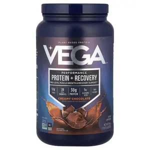 Vega Plant-Based Protein, Performance Protein + Recovery, Creamy Chocolate, 1 lb 13.5 oz (837 g)