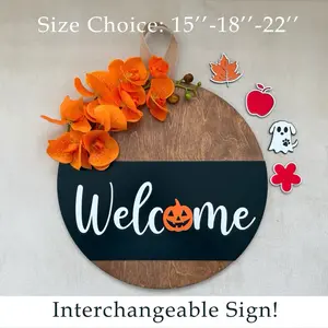 Front Door Decor | Interchangeable Sign | Interchangeable Holidays | Interchangeable Welcome Sign | Year Round Wreath | Door Sign | Door Wreath | Door Decor | Welcome Decor | Home Decor