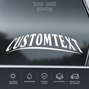 CUSTOM TEXT Windshield Banner - Vehicle Vinyl Sticker Decal - High Quality Automotive Grade Vinyl