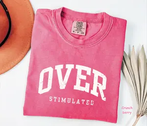 Comfort Colors Overstimulated T-shirt, Funny Introvert Tee, Funny Quotes Tee, Mental Health Humor Shirt, Trendy Gift for Women, For Woman