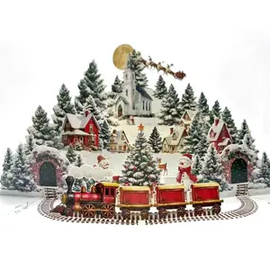1 Piece 3D Night City Snowman Forest Pop-Up Christmas Card Handmade Winter Christmas Gift - Holiday Greeting Card for Friends and Family, Suitable for Christmas, New Year, Holiday Gifts