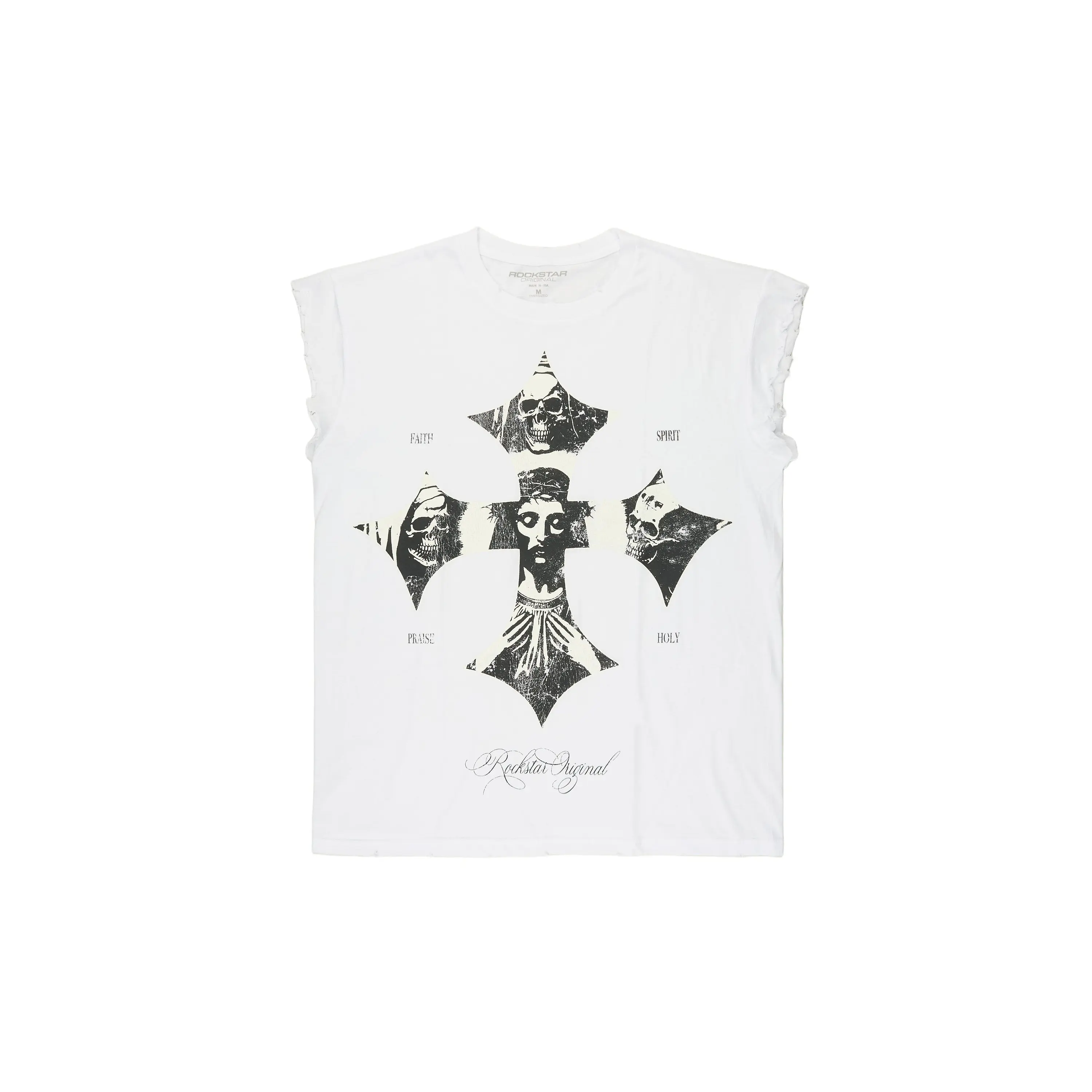 Lorzen White Cut off Tee