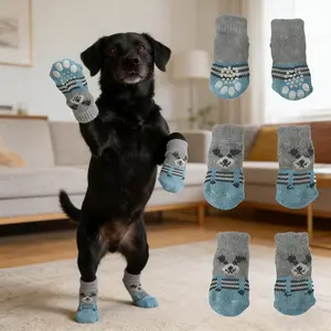 Non-Slip Dog Socks for Hardwood Floors, Indoor Pet Paw Protectors for Small Medium Large Dogs