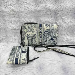 Pre-owned Dior nylon Clutches & Wristlets Toile de Jouy DiorTravel Multifunction Pouch XiaoTang0009