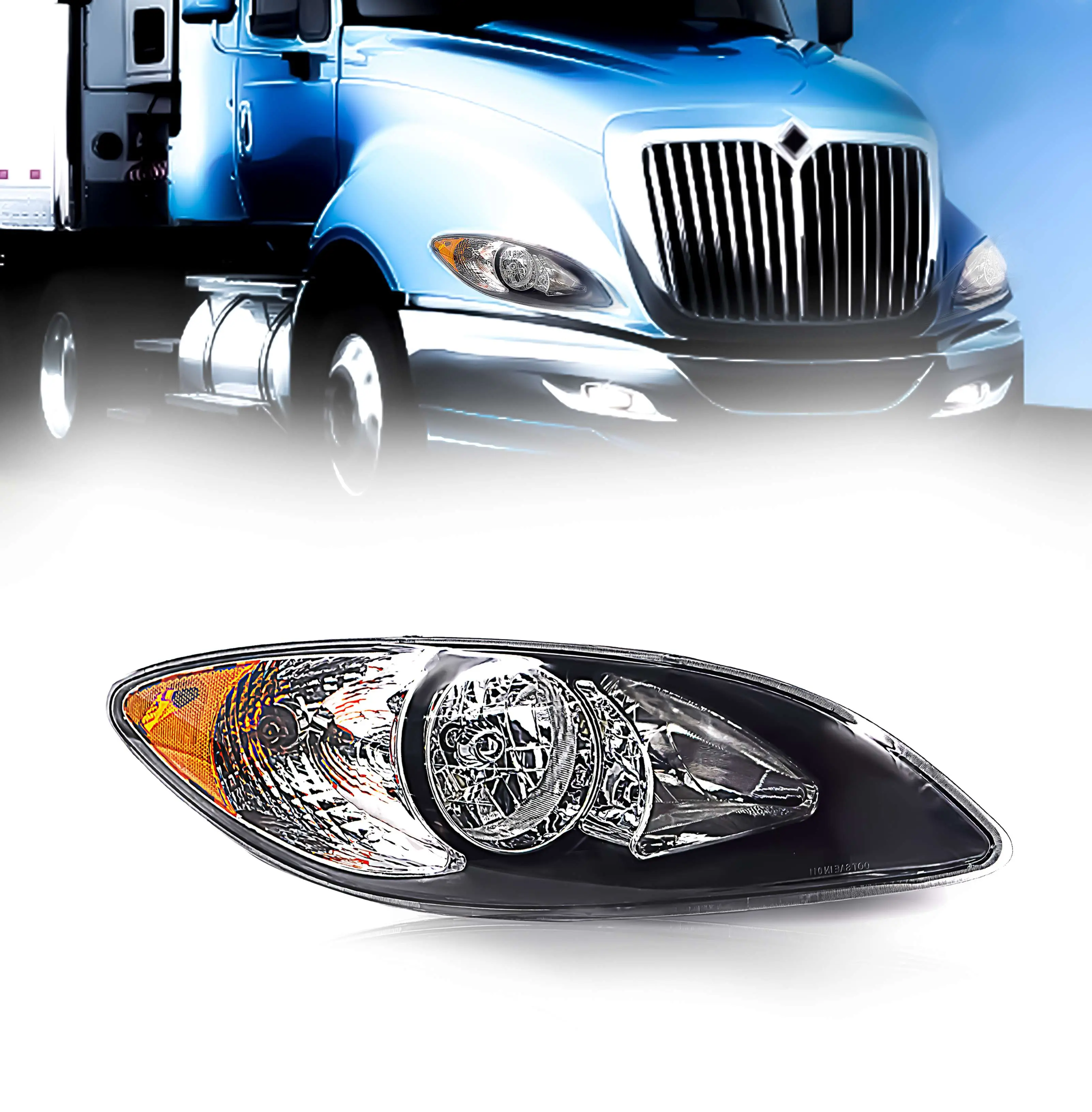 Torque Headlight Passenger Right Side Replacement for 2008-2016 International Prostar Pro Star semi Trucks [Included All Bulbs] Assembly DOT SAE Approved RH (TR041-R)