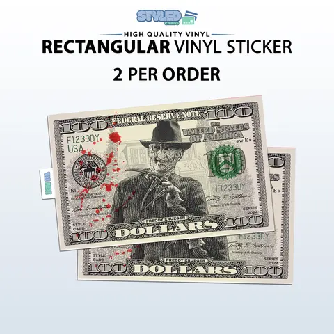 Halloween , Freddy Krueger rectangular vinyl sticker