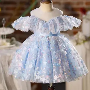 2261 Kids Girl Dress Princess Dress Korean Version Super Fairy Girls Sling Dress Mesh Dress Baby Summer Fashion Tulle Princess Dress