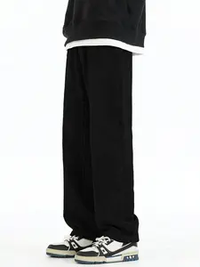 Men's Wide-Leg Vintage Baggy Jeans Casual Loose Fit Denim Pants with Pockets, Comfortable Versatile Denim Trousers for All Seasons