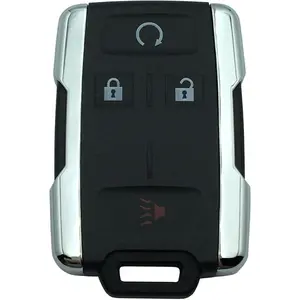 Replacement Keyless Entry Remote Key Fob Shell Case for Chevy Chevrolet Silverado Colorado GMC Sierra Canyon M3N-32337100 Car Key Fob Cover Silver (4 Button)