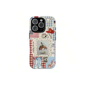Vintage Patriotic  Case, Unique Design, For  16, 15, 14, 13, 12, 11, 7, X, XS, XR, Plus, Pro, Max, Girly, Western Lovers, Soft Grip, Patriotic Decor,Suitable For  17 Air