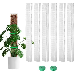 24 Inch 6 count Plastic Moss Pole for  Monstera, 6x24''  Poles for Climbing ,  Support for Indoor  Work with Sphagnum Moss