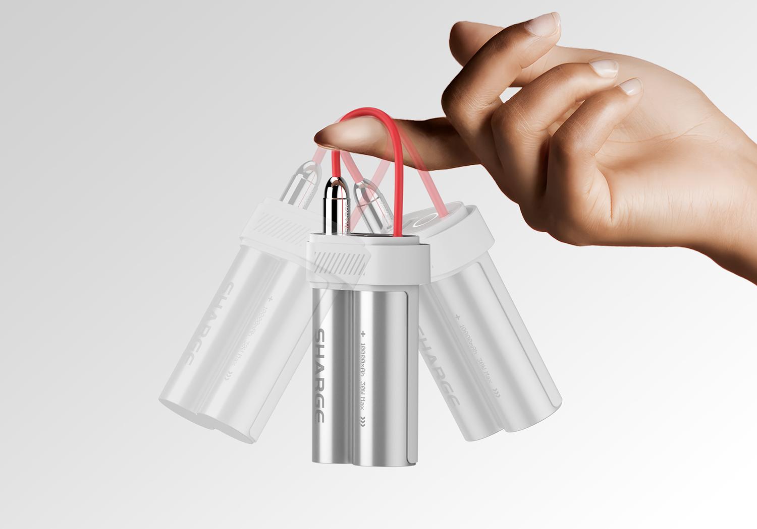 SHARGE Power Bank 10000mAh 30W Portable Charger with Built-in Type C Cable USB-C and USB-A Port Battery Pack for iPhone 17/16/15 Galaxy S25 iPad Pixel 9