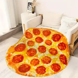 Realistic Pizza Round Blanket, Gift Blanket, Small Cover Blanket, Shawl Blanket, Throw Blanket, Suitable for Bedroom, Office Nap, Dorm, Home Decor