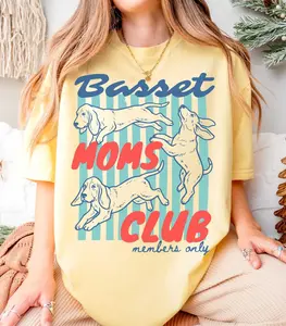 Basset Moms Club Shirt, Basset Hound TShir,t Dog Mom Summer Tee, Dog Mama Crewneck, Gift For Mother Day