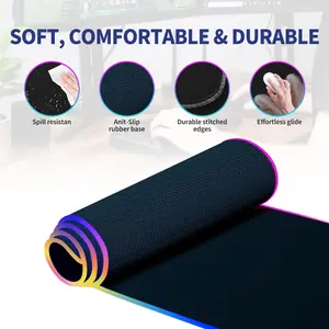 2026 Upgraded RGB Wireless Charging Gaming Mouse Pad, 31.5x15.8in Large Size, 24 Lighting Effects, Non-Slip Base, Waterproof Surface, Gaming Desk Accessories Mousepads for Gaming