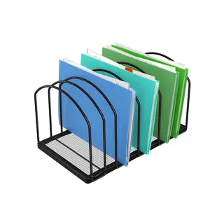 Simple Trending 9-Section Metal File Organizer for Desk, Home Office, Black