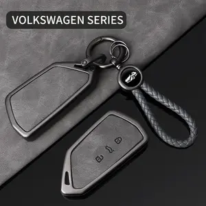 Metal Key Case with Keychain, Car Key Protector, Car Key Cover, Key Fob Protector, Car Key Accessory for Vw Volkswagen Golf 8 2020, Skoda Octavia A8 Mk8 2022, Seat Leon Mk4, Durable Protection & Stylish Design