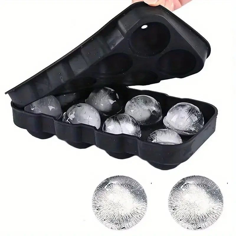 Sphere Ice Cube Mold with Funnel, Easy Release Silicone Round Ball Maker for Whiskey Cocktails Commercial Electric Snow Cone Machine